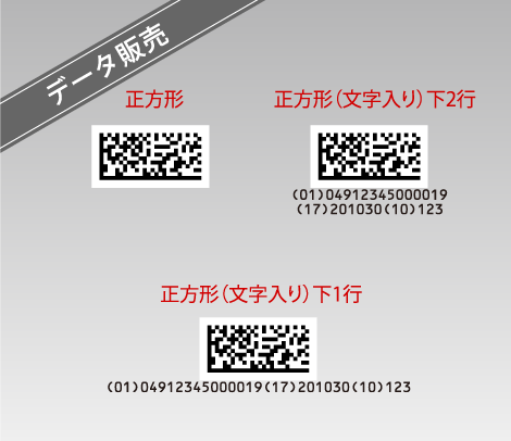 医療機器用 GS1DataMatrix（データマトリックス）長方形 データ販売