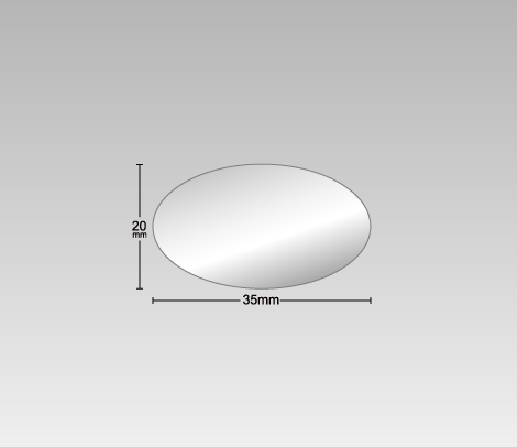 封緘シール 艶消し銀楕円35×20
