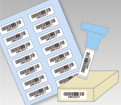 PCR検査管理用CODE128ナンバリングシール