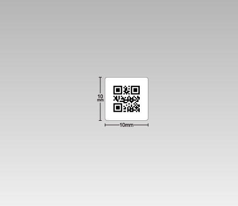 QR ナンバリングシール 10×10 白PET