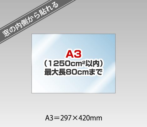 窓用内貼りステッカーの試作［A3（1250cm2）以内］