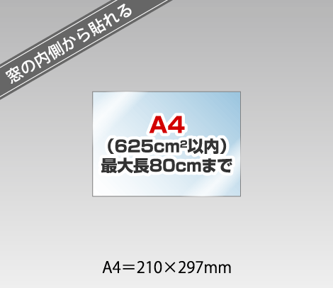 窓用内貼りステッカーの試作［A4（625cm2）以内］